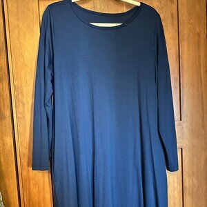 Wool& Merino Wool Rowena Swing Dress XL-Long in Marine Blue